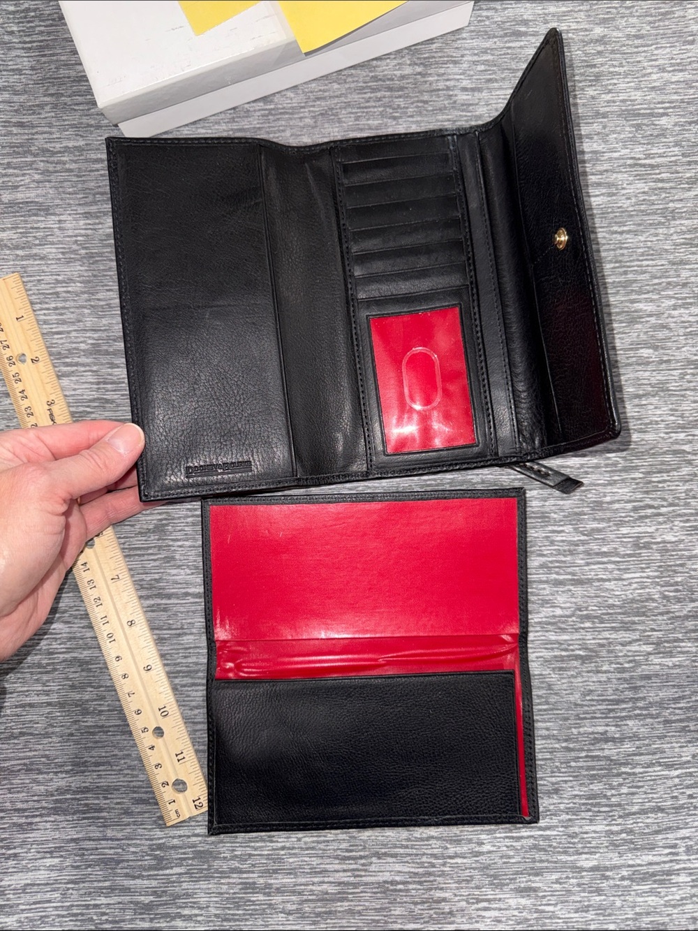 Dooney & Bourke Black Florentine Leather Whipstitch Wallet - Picture 7 of 7